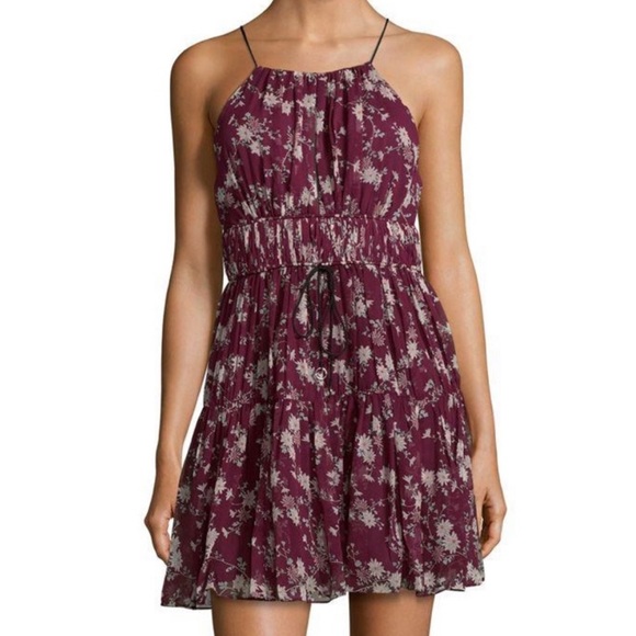 Cinq á sept purple floral silk dress - Picture 1 of 7